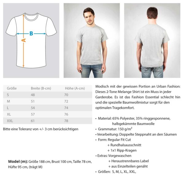 Rügen & Meer  - Herren Melange Shirt