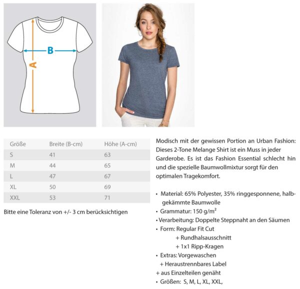 Rügen & Meer  - Damen Melange Shirt
