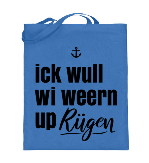 Ick wull Rügen - Jutebeutel (mit langen Henkeln)-5739