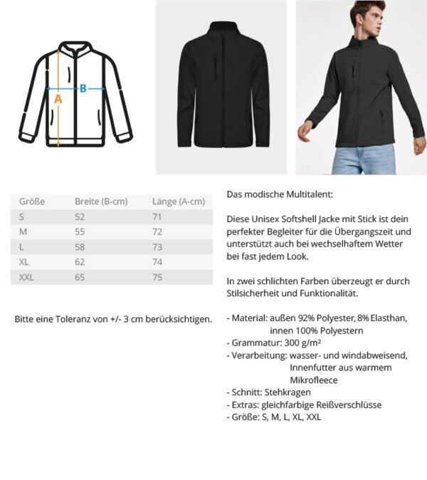 Rügen Lüttn Anker (Stick)  - Unisex Sofshell Jacket mit Stick