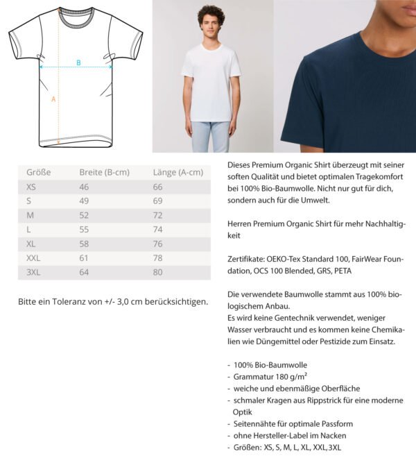 Rügen Lüttn Anker (Stick)  - Herren Organic T-Shirt